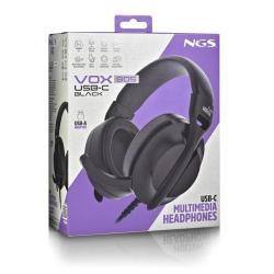 NGS Auriculares Cable USB-C Control Vol. Negro