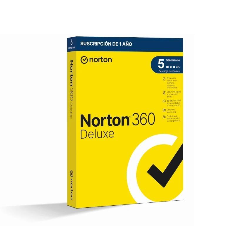 NORTON 360 Deluxe 50GB ES 1us 5 dispositivos 1A NORTON 360 Deluxe 50GB ES 1us 5 dispositivos 1A
