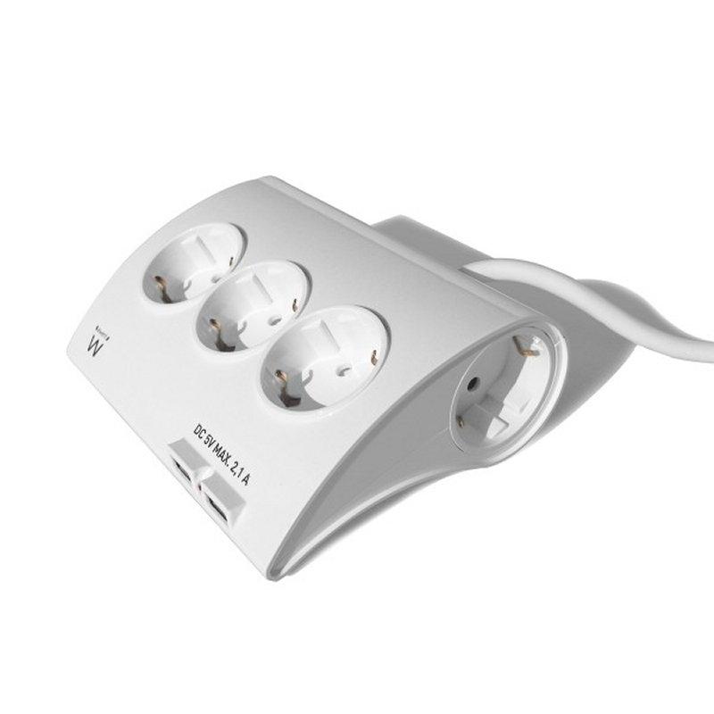 EWENT EW3935 Regleta 5 Schuko + 2 usb 2.1A EWENT EW3935 Regleta 5 Schuko + 2 usb 2.1A