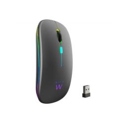 EWENT Ratón Inalámbrico Recarg. Dual  BT/WIFI, RGB
