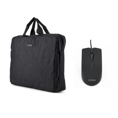 NILOX Maletín 15.6"Negro+Ratón USB 1000dpi