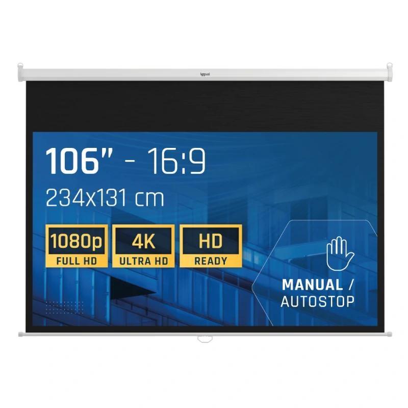 iggual Pantalla manual 16:9 106" 234x131 cm iggual Pantalla manual 16:9 106" 234x131 cm