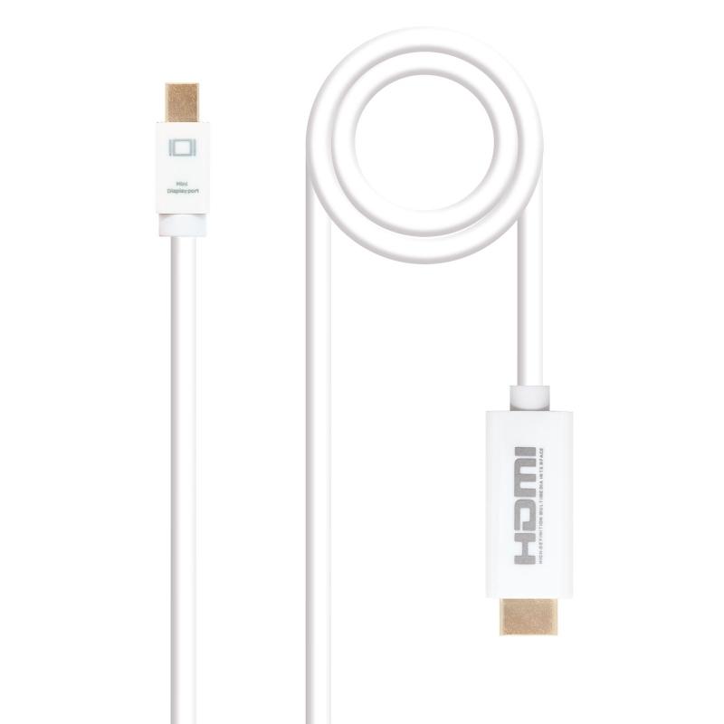 Nanocable Cable Conversor Mini DP/ HDMI 2 M Blanco Nanocable Cable Conversor Mini DP/ HDMI 2 M Blanco