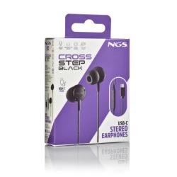 NGS Auricular Negro Estéreo USB-C Con Cable