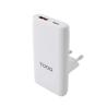 Tooq Cargador pared GAN USB-C/PD + USB-A/QC 65W