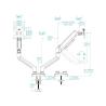 Tooq Soporte mesa DB1334TNR-W 2 brazo 13-34 Blanco