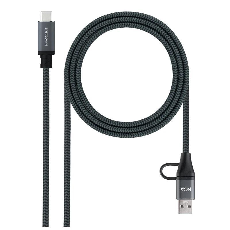 Nanocable Cable USB3.2 100W USB-C+A/USB-C 1,5 M