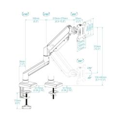 Tooq Soporte mesa DB1334TNR-B 1 brazo 13-34"