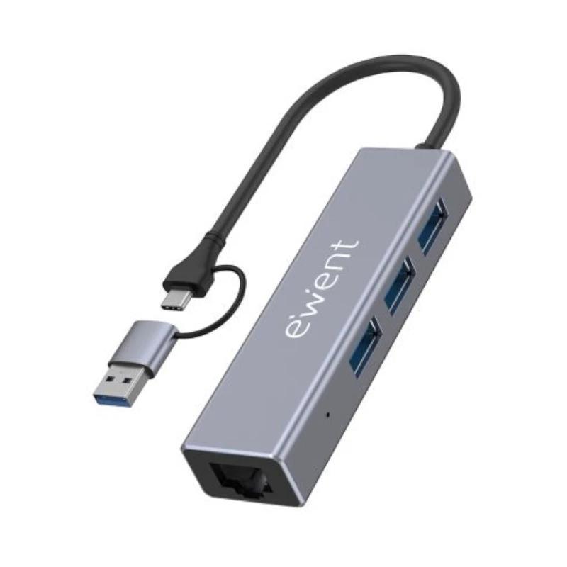 EWENT EW1159 Hub USB 3 PUERTOS 3.1+1 P.GIG USB-C-A