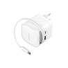 Intenso Cargador GaN W65ACIC retráctil Blanco