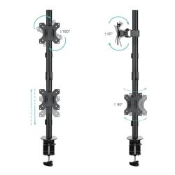 Tooq DB1233TNV-B Soporte mesa 2 brazos vertical