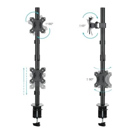 Tooq DB1233TNV-B Soporte mesa 2 brazos vertical
