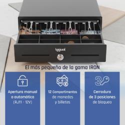 iggual Cajón Portamonedas IRON-XS 33cm 4+8 negro