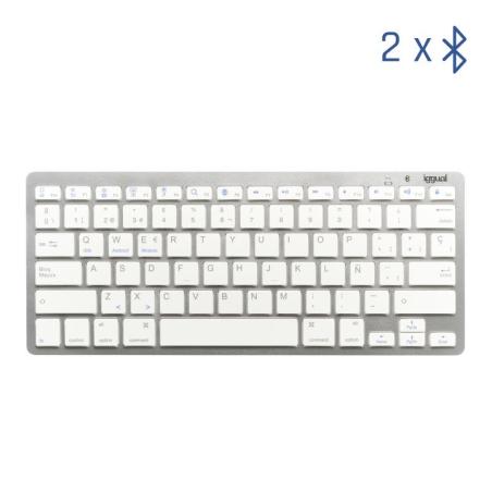 iggual Teclado Bluetooth Slim TKL-BT plata 2 canal