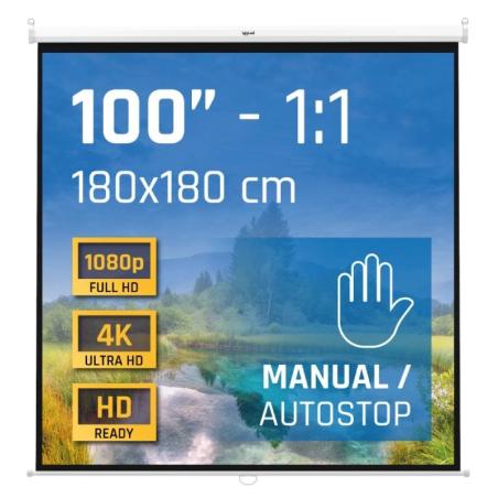 iggual Pantalla manual 1:1 100" 180x180 cm