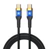 iggual Cable USB-C a tipo C 3A 100 cm trenzado LED