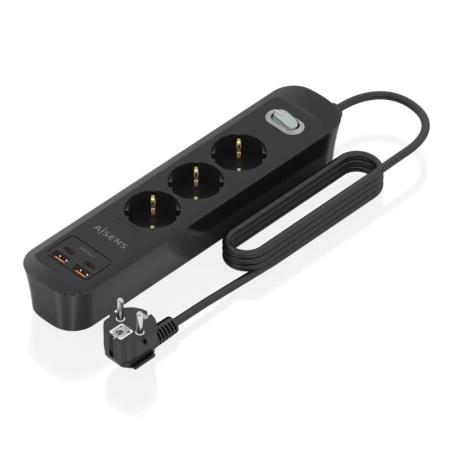 Aisens Regleta 3 tomas interruptor PD 2xUSBC 2xUSB