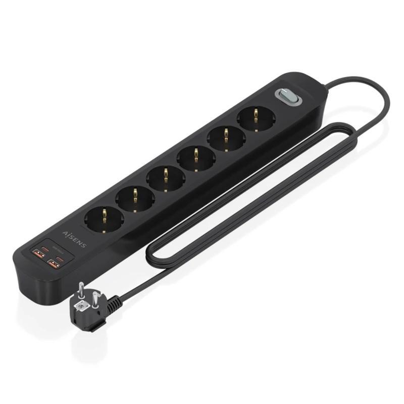 Aisens Regleta 6 tomas interruptor PD 2xUSBC 2xUSB