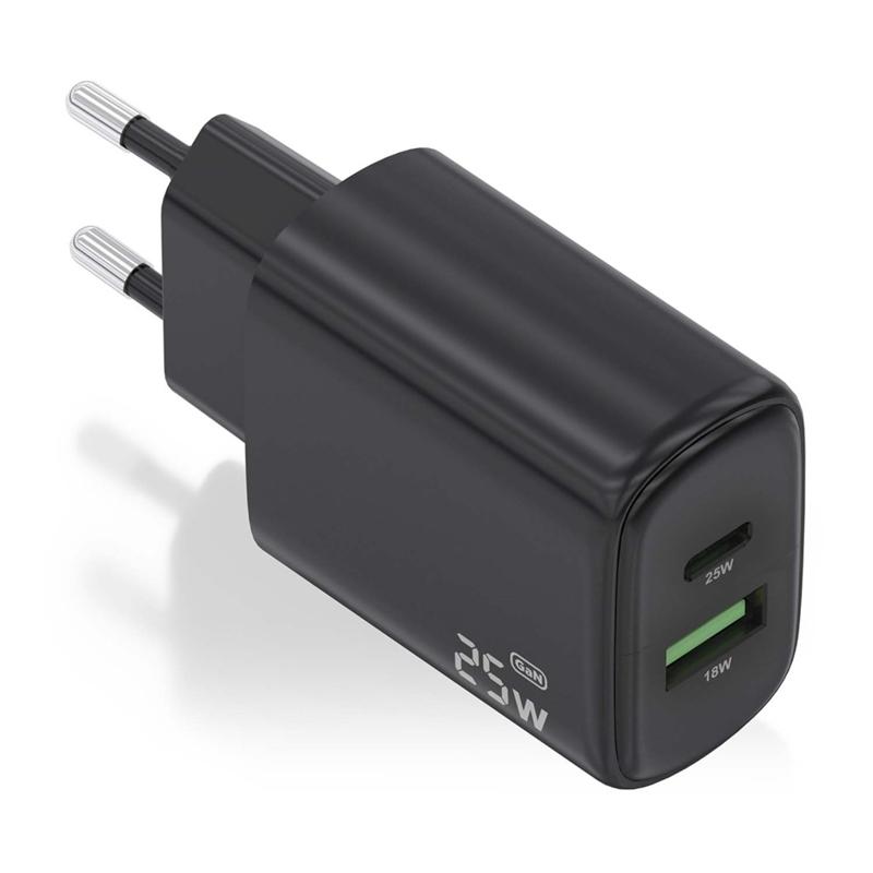Aisens Cargador GaN 25W USB-C PD 3.0 USB-A QC3.0