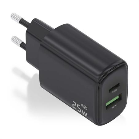Aisens Cargador GaN 25W USB-C PD 3.0 USB-A QC3.0