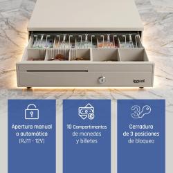 iggual Cajón portamonedas IRON-30W 42cm 5+5 blanco