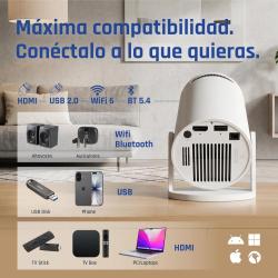 iggual Pack mini proyector + pantalla 100" plegabl