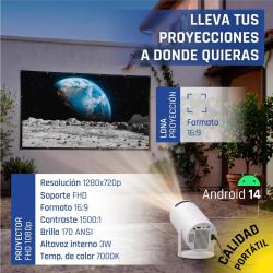 iggual Pack mini proyector + pantalla 120" plegabl