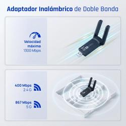 iggual Adaptador USB Wifi 1300 Mbps dual 2.4G/5G
