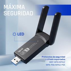 iggual Adaptador USB Wifi 1300 Mbps dual 2.4G/5G