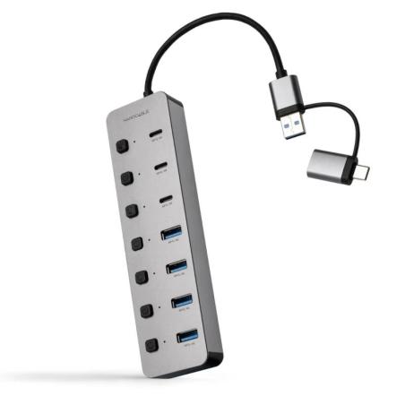 Nanocable Hub USB-C/A 4xUSB-A+3USB-C+USB-C 5V