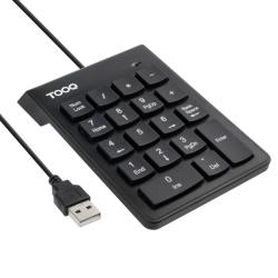 Tooq Teclado USB Numérico 19 teclas Negro