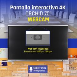 iggual Pantalla interactiva 4K ORCHID 75" Webcam