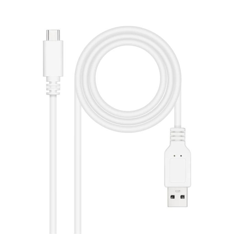 Nanocable Cable USB 2.0 3A USB-C-M/M 1M Blanco