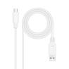 Nanocable Cable USB 2.0 3A USB-C-M/M 1M Blanco