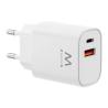 EWENT Cargador Rápido Gan 30W USB-C PD USB-A PD/QC