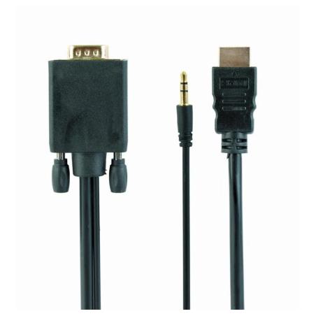 Gembird Cable HDMI a VGA + audio 1.8 mt Negro