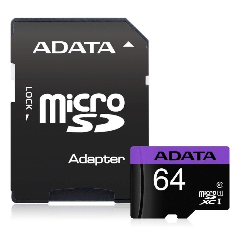 ADATA MicroSDHC 64GB UHS-I CLASS10 c/adapt ADATA MicroSDHC 64GB UHS-I CLASS10 c/adapt